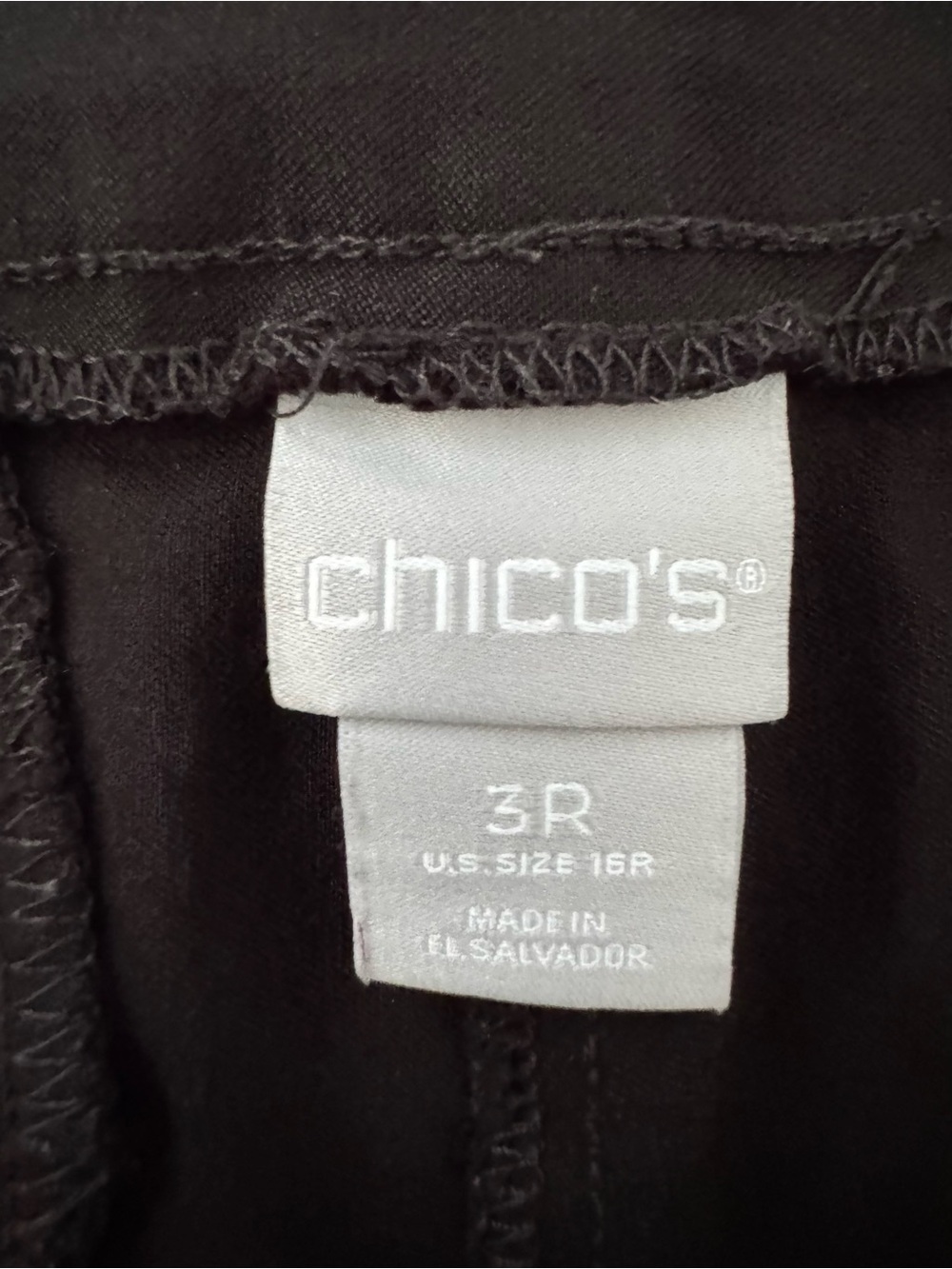 Chico’s Women’s black stretch flat-front straight leg pants 3R / 16 Reg - Picture 5 of 12